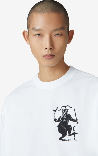 Kenzo Men 'sign & Symbol' Oversize T-shirt White